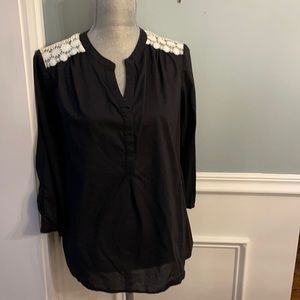 Barney’s New York cotton blouse with crochet
